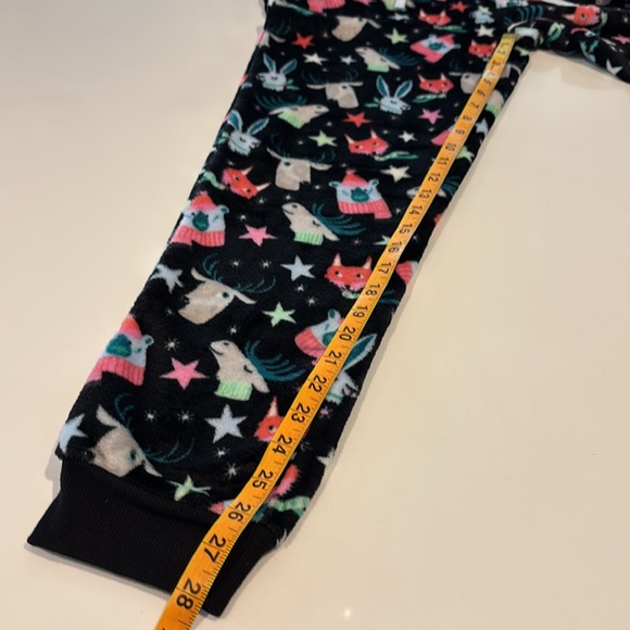Women’s Joyspun Pajama Pants Black Whimsical Design Fuzzy Drawstring Waist S - Picture 8 of 13